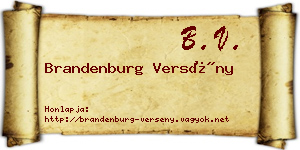 Brandenburg Versény névjegykártya